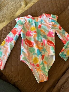 wonder nation Kids One-Piece Swimsuit - Coral, Teal, Pink, Yellow